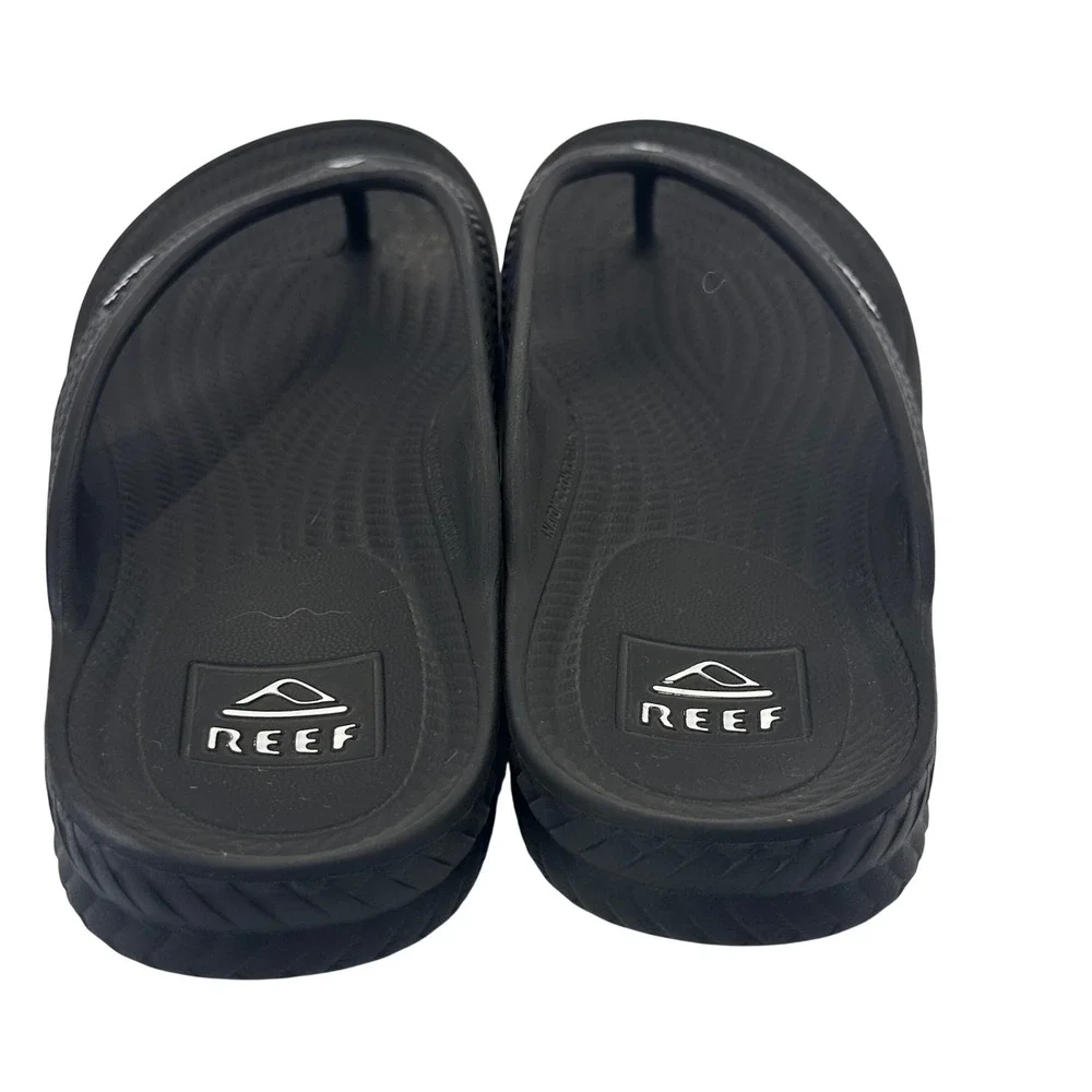 Reef One Womens 10 Black Flip Flop Sandals Sugarcane EVA Anatomic Contouring